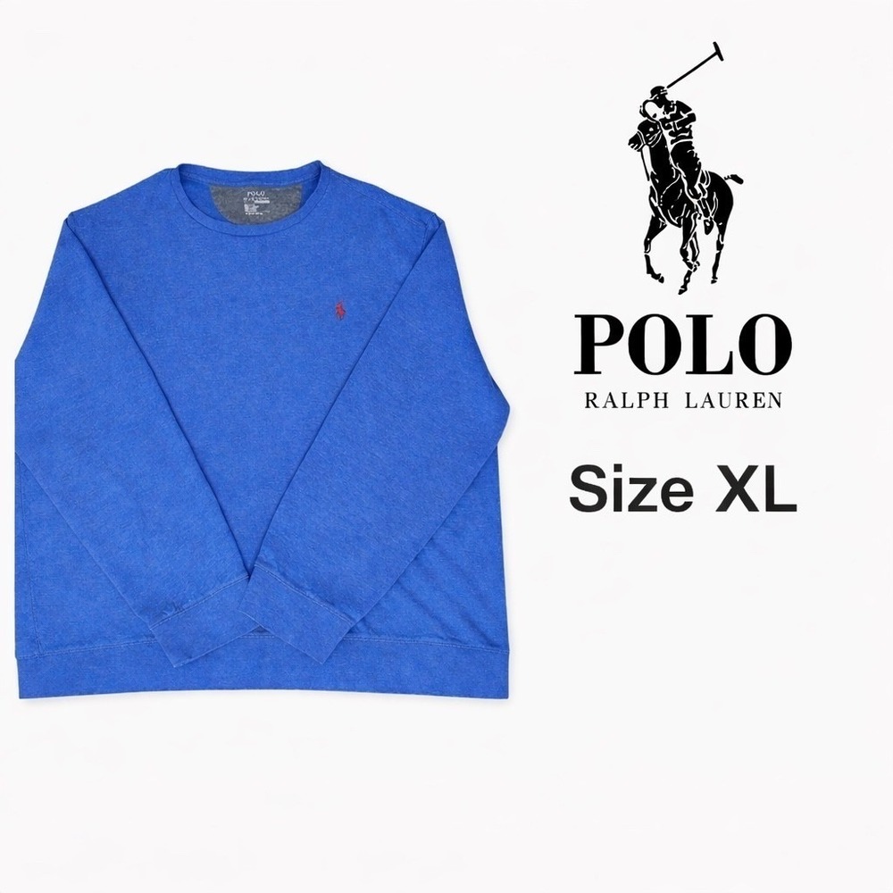 Polo Ralph Lauren Performance Mens XL Blue Heather Crewneck Sweatshirt Pullover